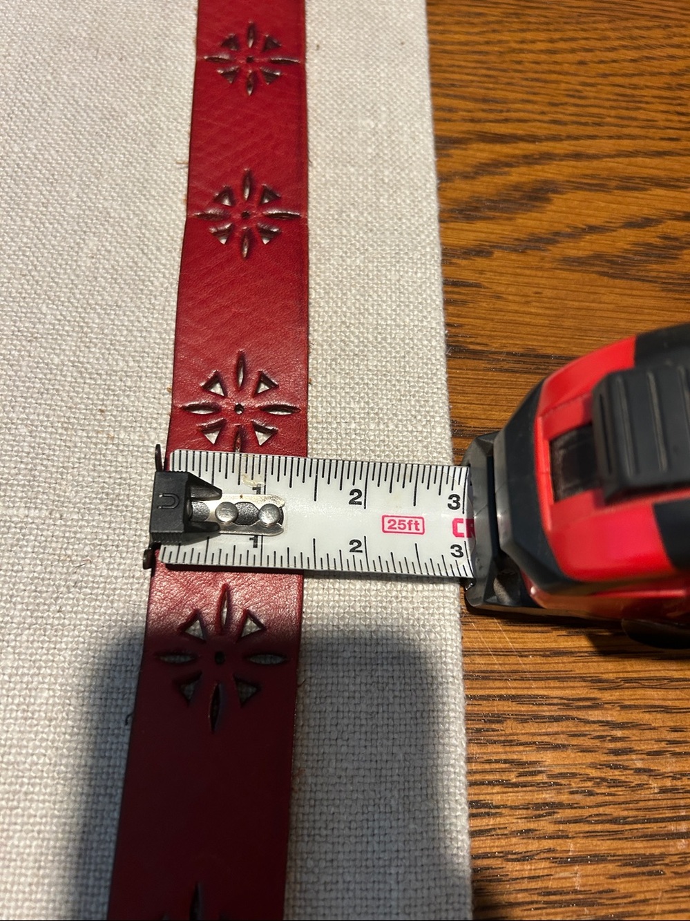 Women’s red leather belt XL - Picture 6 of 6